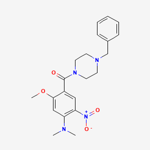 molecular formula C21H26N4O4 B5100742 4-[(4-benzyl-1-piperazinyl)carbonyl]-5-methoxy-N,N-dimethyl-2-nitroaniline 