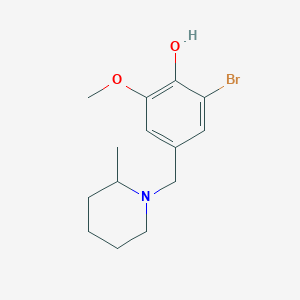 molecular formula C14H20BrNO2 B5100743 2-bromo-6-methoxy-4-[(2-methyl-1-piperidinyl)methyl]phenol 