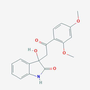 molecular formula C18H17NO5 B510077 3-[2-(2,4-dimethoxyphenyl)-2-oxoethyl]-3-hydroxy-1,3-dihydro-2H-indol-2-one CAS No. 370582-95-9