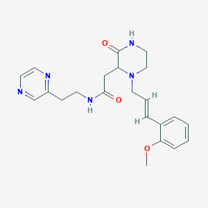 molecular formula C22H27N5O3 B5100801 2-{1-[(2E)-3-(2-methoxyphenyl)-2-propen-1-yl]-3-oxo-2-piperazinyl}-N-[2-(2-pyrazinyl)ethyl]acetamide 