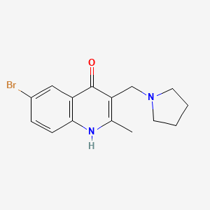 6-bromo-2-methyl-3-(1-pyrrolidinylmethyl)-4-quinolinol