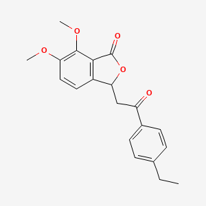 molecular formula C20H20O5 B5100824 3-[2-(4-ethylphenyl)-2-oxoethyl]-6,7-dimethoxy-2-benzofuran-1(3H)-one 