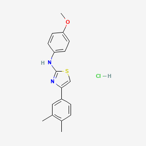 molecular formula C18H19ClN2OS B5100833 4-(3,4-dimethylphenyl)-N-(4-methoxyphenyl)-1,3-thiazol-2-amine hydrochloride 