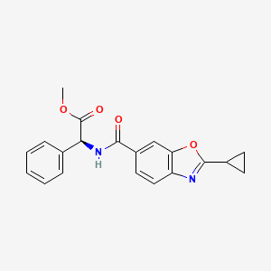 molecular formula C20H18N2O4 B5100838 methyl (2S)-{[(2-cyclopropyl-1,3-benzoxazol-6-yl)carbonyl]amino}(phenyl)acetate 