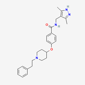 N-[(3,5-dimethyl-1H-pyrazol-4-yl)methyl]-4-{[1-(2-phenylethyl)-4-piperidinyl]oxy}benzamide