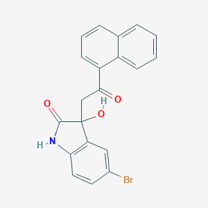 molecular formula C20H14BrNO3 B510086 5-bromo-3-hydroxy-3-[2-(1-naphthyl)-2-oxoethyl]-1,3-dihydro-2H-indol-2-one CAS No. 6765-51-1