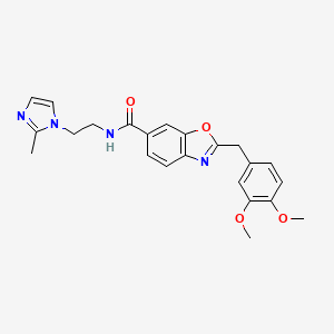 molecular formula C23H24N4O4 B5100869 2-(3,4-dimethoxybenzyl)-N-[2-(2-methyl-1H-imidazol-1-yl)ethyl]-1,3-benzoxazole-6-carboxamide 