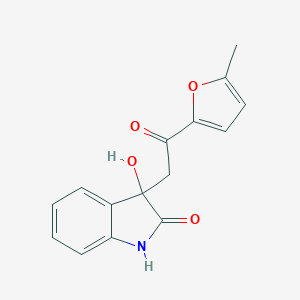molecular formula C15H13NO4 B510087 3-hydroxy-3-[2-(5-methylfuran-2-yl)-2-oxoethyl]-1,3-dihydro-2H-indol-2-one CAS No. 367276-69-5