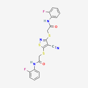 2,2'-[(4-cyano-3,5-isothiazolediyl)bis(thio)]bis[N-(2-fluorophenyl)acetamide]