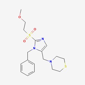 molecular formula C18H25N3O3S2 B5100894 4-({1-benzyl-2-[(2-methoxyethyl)sulfonyl]-1H-imidazol-5-yl}methyl)thiomorpholine 