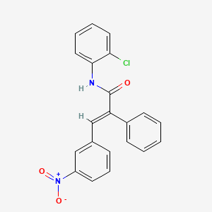 molecular formula C21H15ClN2O3 B5100896 N-(2-chlorophenyl)-3-(3-nitrophenyl)-2-phenylacrylamide 