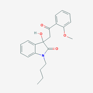 molecular formula C21H23NO4 B510092 1-butyl-3-hydroxy-3-[2-(2-methoxyphenyl)-2-oxoethyl]-1,3-dihydro-2H-indol-2-one CAS No. 689741-44-4