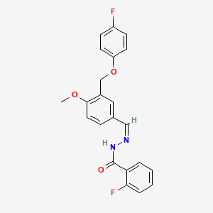 2-fluoro-N'-{3-[(4-fluorophenoxy)methyl]-4-methoxybenzylidene}benzohydrazide