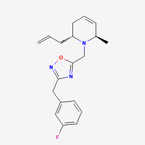 molecular formula C19H22FN3O B5100952 (2R*,6R*)-2-allyl-1-{[3-(3-fluorobenzyl)-1,2,4-oxadiazol-5-yl]methyl}-6-methyl-1,2,3,6-tetrahydropyridine 
