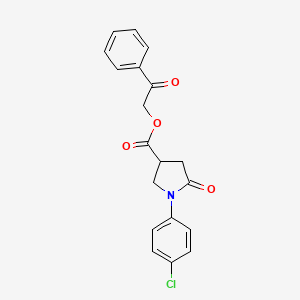 2-oxo-2-phenylethyl 1-(4-chlorophenyl)-5-oxo-3-pyrrolidinecarboxylate