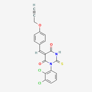 molecular formula C20H12Cl2N2O3S B5100975 1-(2,3-dichlorophenyl)-5-[4-(2-propyn-1-yloxy)benzylidene]-2-thioxodihydro-4,6(1H,5H)-pyrimidinedione 