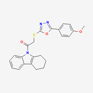 molecular formula C23H21N3O3S B5100976 9-({[5-(4-methoxyphenyl)-1,3,4-oxadiazol-2-yl]thio}acetyl)-2,3,4,9-tetrahydro-1H-carbazole 