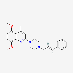 molecular formula C25H29N3O2 B5100987 5,8-dimethoxy-4-methyl-2-[4-(3-phenyl-2-propen-1-yl)-1-piperazinyl]quinoline 