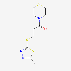molecular formula C10H15N3OS3 B5100988 4-{3-[(5-methyl-1,3,4-thiadiazol-2-yl)thio]propanoyl}thiomorpholine 
