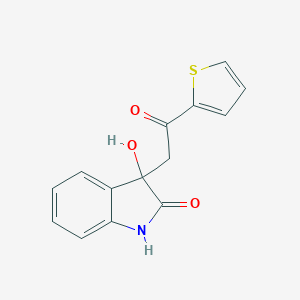 molecular formula C14H11NO3S B510099 3-hydroxy-3-[2-oxo-2-(2-thienyl)ethyl]-1,3-dihydro-2H-indol-2-one CAS No. 78660-85-2