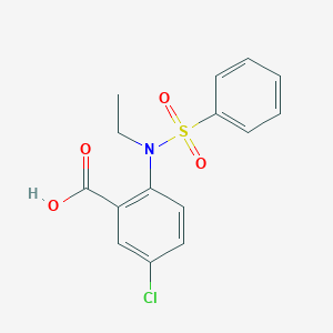 molecular formula C15H14ClNO4S B5100994 5-chloro-2-[ethyl(phenylsulfonyl)amino]benzoic acid 
