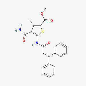 molecular formula C23H22N2O4S B5100995 methyl 4-(aminocarbonyl)-5-[(3,3-diphenylpropanoyl)amino]-3-methyl-2-thiophenecarboxylate 