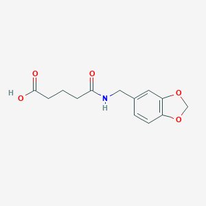 molecular formula C13H15NO5 B510100 5-[(1,3-Benzodioxol-5-ylmethyl)amino]-5-oxopentanoic acid CAS No. 438530-15-5