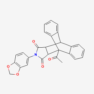 1-acetyl-17-(1,3-benzodioxol-5-yl)-17-azapentacyclo[6.6.5.0~2,7~.0~9,14~.0~15,19~]nonadeca-2,4,6,9,11,13-hexaene-16,18-dione