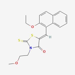 molecular formula C19H19NO3S2 B5101063 5-[(2-ethoxy-1-naphthyl)methylene]-3-(2-methoxyethyl)-2-thioxo-1,3-thiazolidin-4-one 