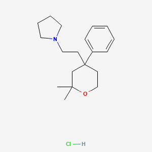 molecular formula C19H30ClNO B5101079 1-[2-(2,2-dimethyl-4-phenyltetrahydro-2H-pyran-4-yl)ethyl]pyrrolidine hydrochloride 