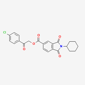 2-(4-chlorophenyl)-2-oxoethyl 2-cyclohexyl-1,3-dioxo-5-isoindolinecarboxylate