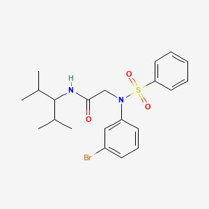 molecular formula C21H27BrN2O3S B5101105 N~2~-(3-bromophenyl)-N~1~-(1-isopropyl-2-methylpropyl)-N~2~-(phenylsulfonyl)glycinamide 