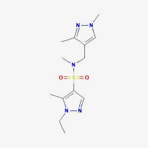 molecular formula C13H21N5O2S B5101112 N-[(1,3-dimethyl-1H-pyrazol-4-yl)methyl]-1-ethyl-N,5-dimethyl-1H-pyrazole-4-sulfonamide 