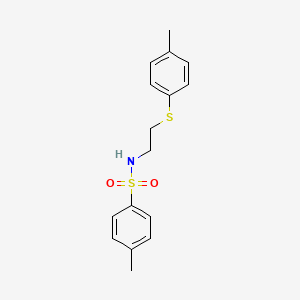 molecular formula C16H19NO2S2 B5101118 4-methyl-N-{2-[(4-methylphenyl)thio]ethyl}benzenesulfonamide 