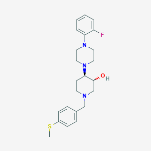 molecular formula C23H30FN3OS B5101123 (3R*,4R*)-4-[4-(2-fluorophenyl)-1-piperazinyl]-1-[4-(methylthio)benzyl]-3-piperidinol 