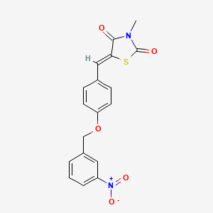 molecular formula C18H14N2O5S B5101151 3-methyl-5-{4-[(3-nitrobenzyl)oxy]benzylidene}-1,3-thiazolidine-2,4-dione 