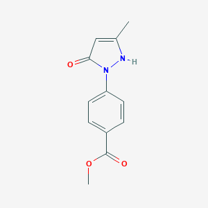 molecular formula C12H12N2O3 B510120 methyl 4-(5-hydroxy-3-methyl-1H-pyrazol-1-yl)benzoate CAS No. 1005574-95-7