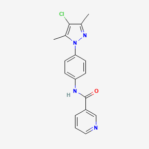 N-[4-(4-chloro-3,5-dimethyl-1H-pyrazol-1-yl)phenyl]nicotinamide