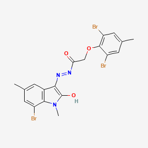 N'-(7-bromo-1,5-dimethyl-2-oxo-1,2-dihydro-3H-indol-3-ylidene)-2-(2,6-dibromo-4-methylphenoxy)acetohydrazide