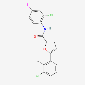 molecular formula C18H12Cl2INO2 B5101247 N-(2-chloro-4-iodophenyl)-5-(3-chloro-2-methylphenyl)-2-furamide 