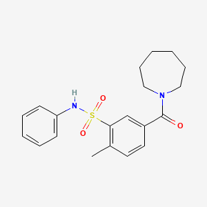 molecular formula C20H24N2O3S B5101254 5-(1-azepanylcarbonyl)-2-methyl-N-phenylbenzenesulfonamide 