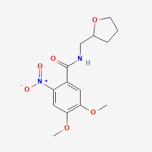 4,5-dimethoxy-2-nitro-N-(tetrahydro-2-furanylmethyl)benzamide