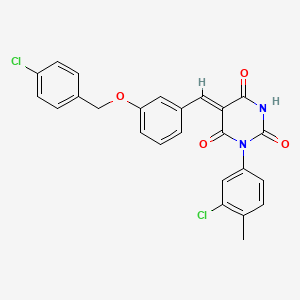 molecular formula C25H18Cl2N2O4 B5101295 5-{3-[(4-chlorobenzyl)oxy]benzylidene}-1-(3-chloro-4-methylphenyl)-2,4,6(1H,3H,5H)-pyrimidinetrione 