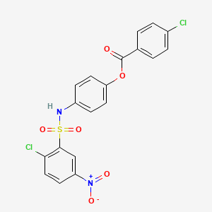 molecular formula C19H12Cl2N2O6S B5101299 4-{[(2-chloro-5-nitrophenyl)sulfonyl]amino}phenyl 4-chlorobenzoate 