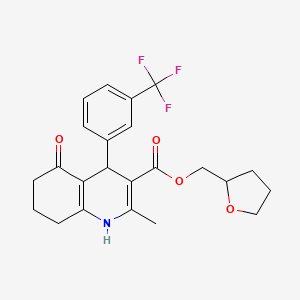 molecular formula C23H24F3NO4 B5101327 tetrahydro-2-furanylmethyl 2-methyl-5-oxo-4-[3-(trifluoromethyl)phenyl]-1,4,5,6,7,8-hexahydro-3-quinolinecarboxylate 