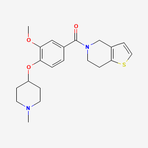 molecular formula C21H26N2O3S B5101346 5-{3-methoxy-4-[(1-methyl-4-piperidinyl)oxy]benzoyl}-4,5,6,7-tetrahydrothieno[3,2-c]pyridine 