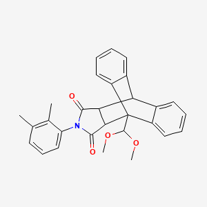 molecular formula C29H27NO4 B5101369 1-(dimethoxymethyl)-17-(2,3-dimethylphenyl)-17-azapentacyclo[6.6.5.0~2,7~.0~9,14~.0~15,19~]nonadeca-2,4,6,9,11,13-hexaene-16,18-dione 