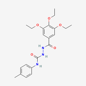 molecular formula C21H27N3O5 B5101372 N-(4-methylphenyl)-2-(3,4,5-triethoxybenzoyl)hydrazinecarboxamide 