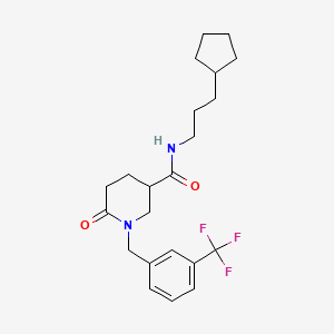 molecular formula C22H29F3N2O2 B5101383 N-(3-cyclopentylpropyl)-6-oxo-1-[3-(trifluoromethyl)benzyl]-3-piperidinecarboxamide 