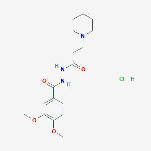 3,4-dimethoxy-N'-[3-(1-piperidinyl)propanoyl]benzohydrazide hydrochloride